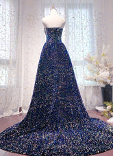 Chic Long Strapless Sparkly Tight Semi Formal Prom Dresses Semi Formal Prom Party Dresses